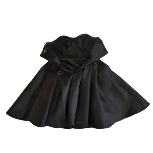 ABS Allen Schwartz Women's Sz. 2 Black & Gold Strapless Mini Prom/Cocktail Dress - Picture 10 of 16